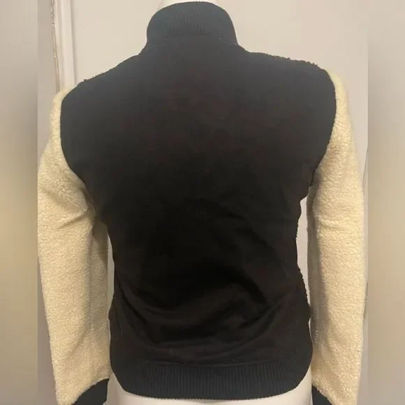 NWT Member’s Only Women’s Sherpa Baseball Jacket Chocolate Ivory Various Sizes - Picture 6 of 10